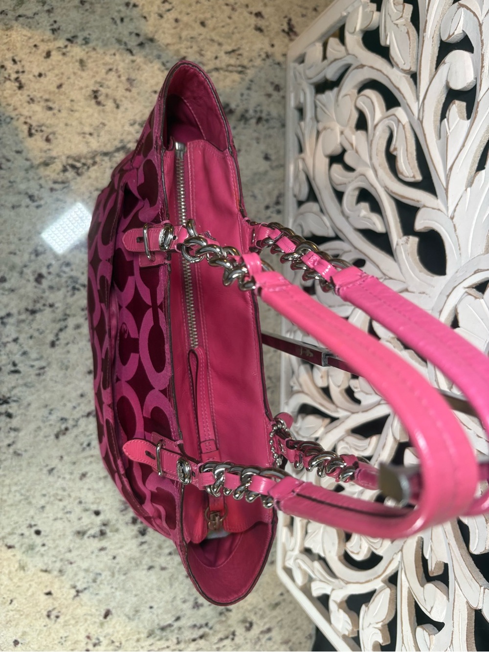 Coach Madison Tribeca Op Art Tote Style 14134 Pink - Picture 5 of 15